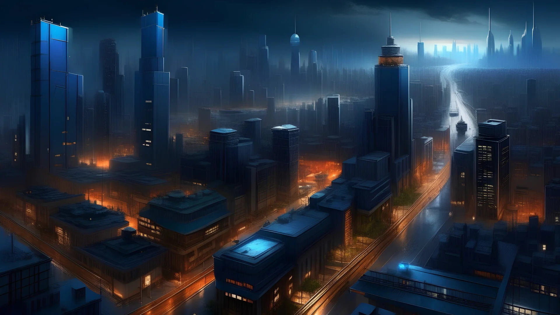 3D digital paintings 4k city scape