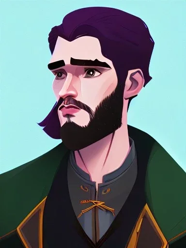 Portrait of a 30 year old strange gay wizard like John Snow