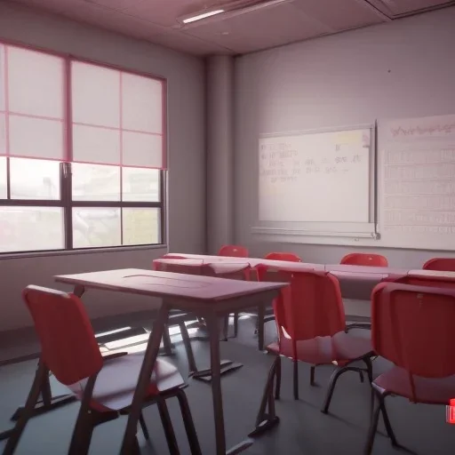 girl study classroom, unreal anime style, unreal engine 5, studio lighting --ar 2:1