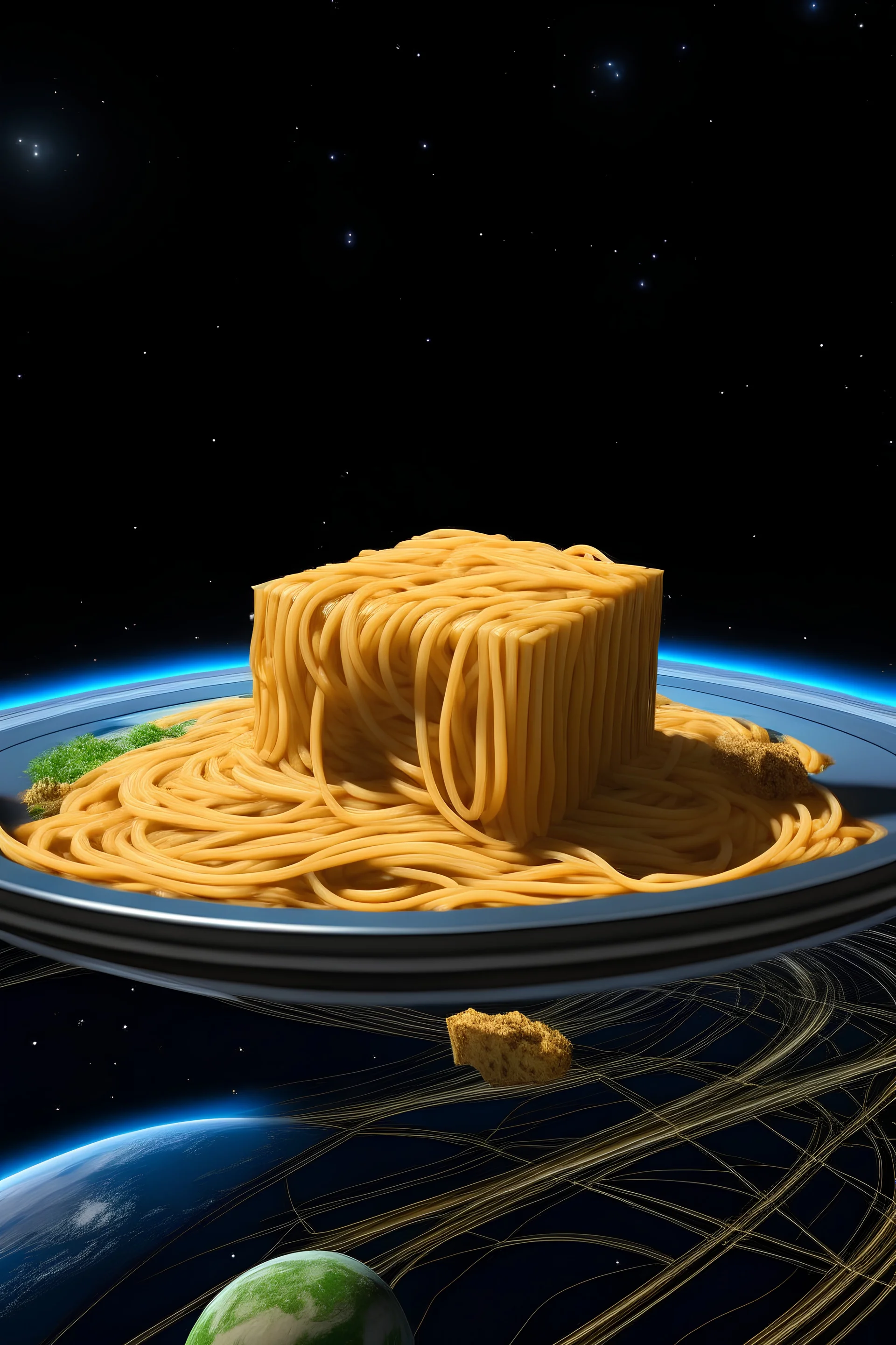 show me a picture of 1 million$ pasta in space