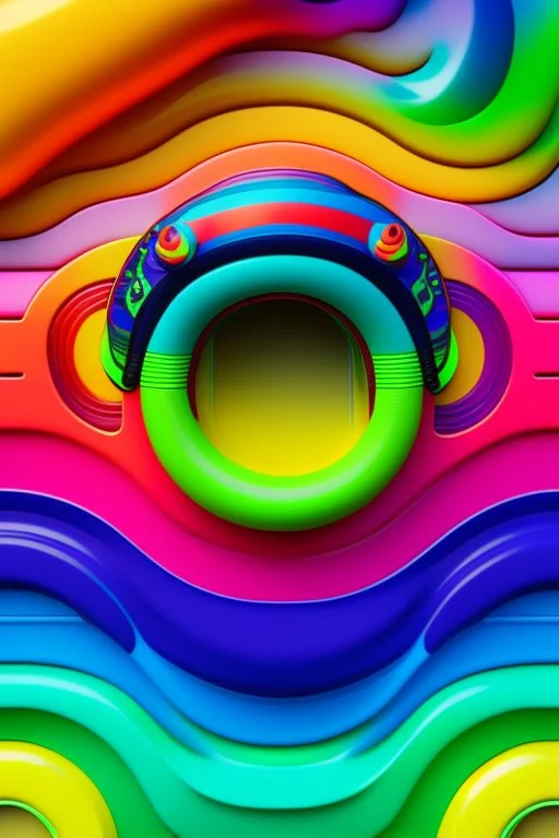 the snake head in rainbow colored round swimming goggles