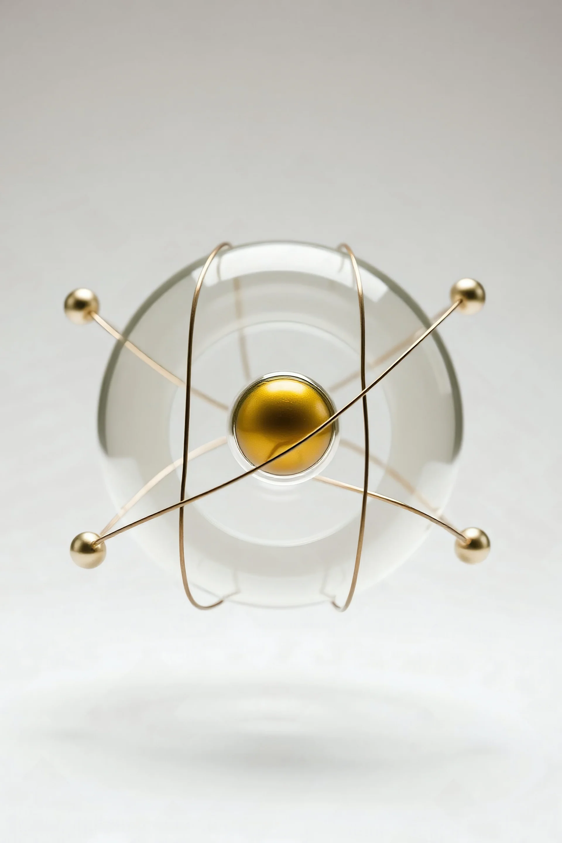 Generate a model an atom with its shells, subshells a nucleus and electron. It should rather be easy to draw and look practical