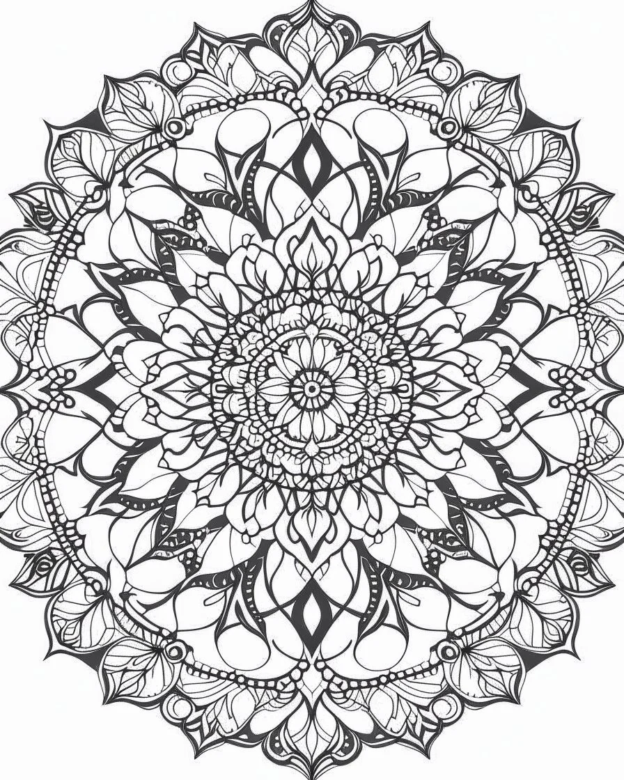 Mandala Coloring for Spiritual Connection, coloring page.