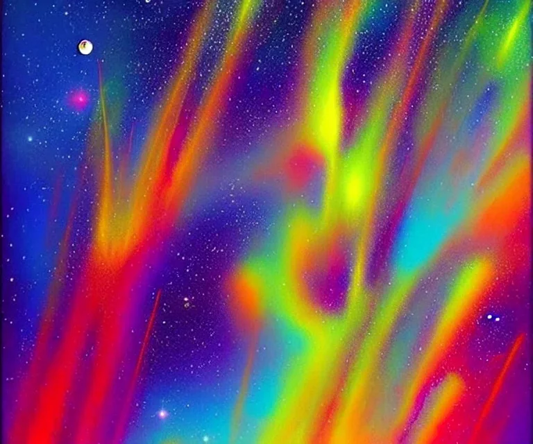 Vía Lactea. Art by "Guillermo Pérez Villalta". Vivid colors contrasts in an impressive way.