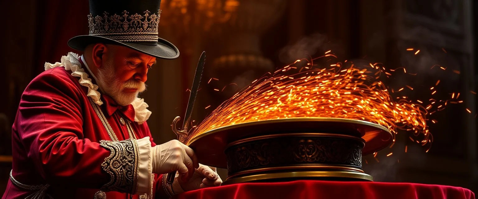 magician saws the queens hat