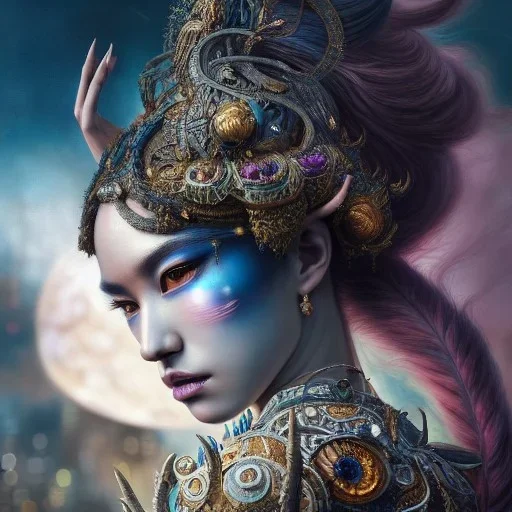 Insanely detailed photograph of an elaborate beautiful city goddess intricate glowing skin eyes intricate face hair lashes fur dress hyperdetailed painting by Anna Dittmann Huang Guangjian and Dan Witz CGSociety ZBrush Central fantasy art album cover art 4K 64 megapixels 8K resolution HDR Greek shiny space colours jewelry celestial hair eyes light"