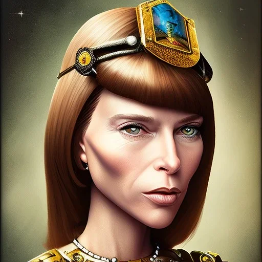 anna wintour, lego , steampunk, oil painting