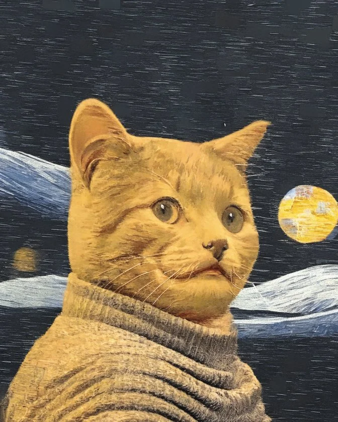 Retrato de un gato por Van Gogh