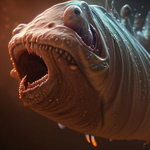 fluid ink angler fish creature, unreal engine 5, 8k resolution, photorealistic, ultra detailed