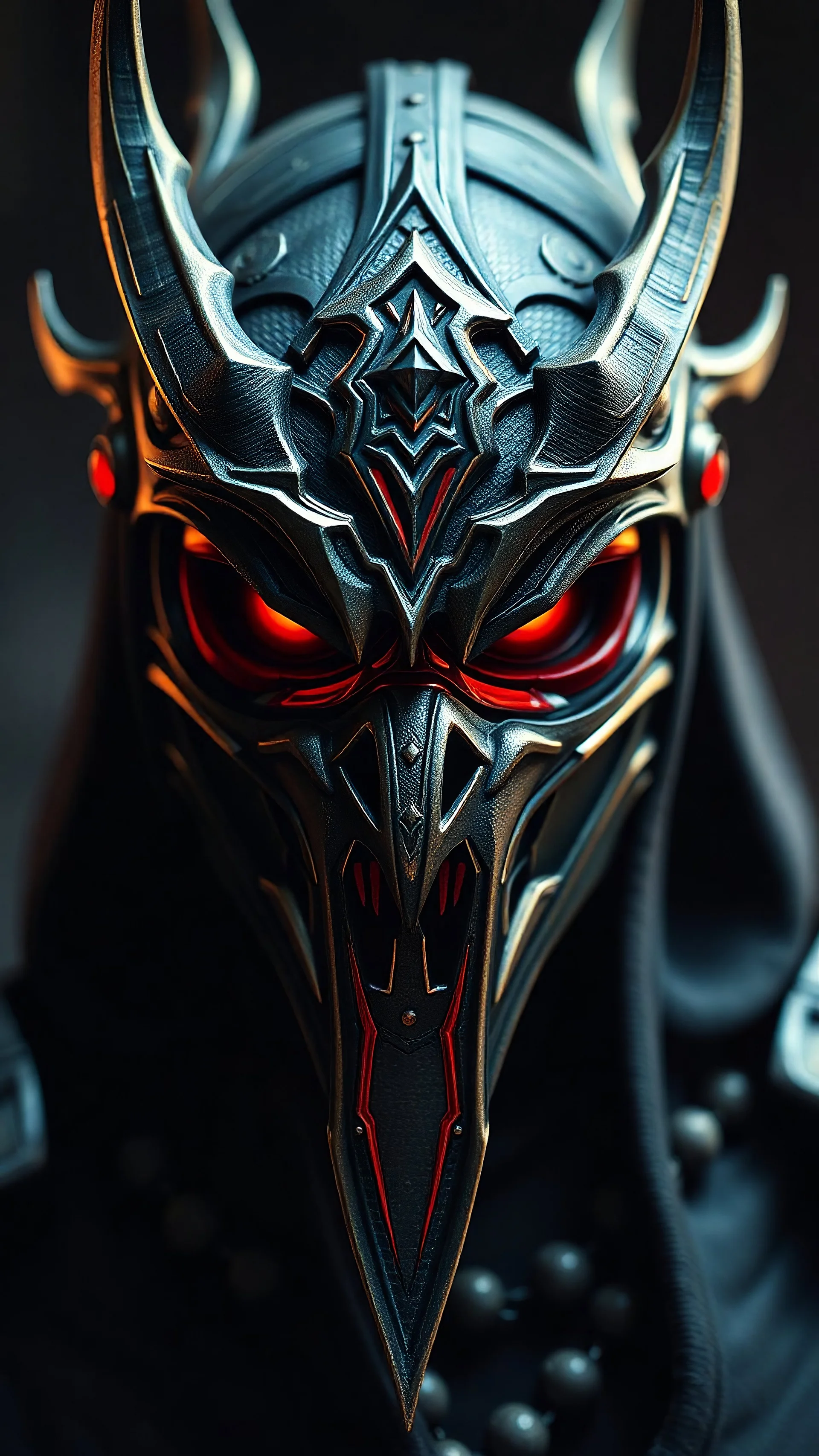 Shao Kahn with mask, mortal kombat 11, highly detailed, hyper-detailed, beautifully color-coded, insane details, intricate details, beautifully color graded, Cinematic, Color Grading, Editorial Photography, Depth of Field, DOF, Tilt Blur, White Balance, 32k, Super-Resolution, Megapixel, ProPhoto RGB, VR, Half rear Lighting, Backlight, non photorealistic rendering