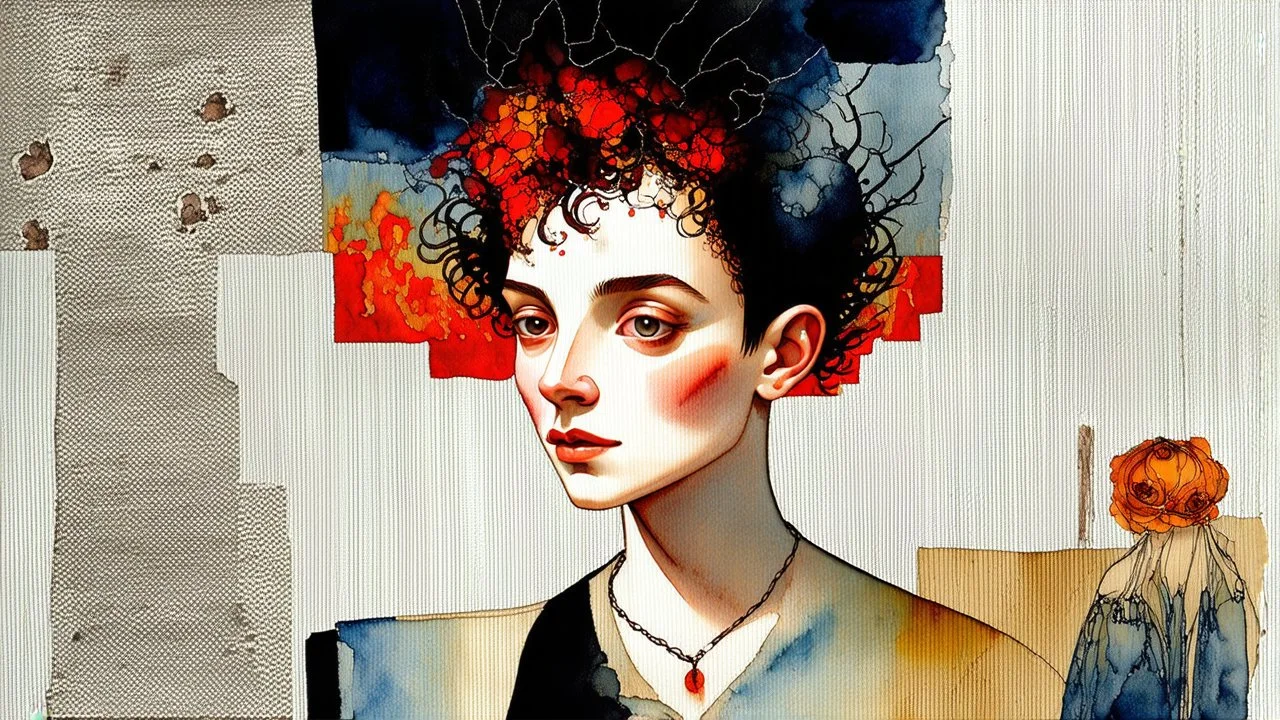 Weathering the storm, stone texture patchwork, watercolor and ink, intricate, elegant, Egon Schiele, Annigoni, Catrin Welz-Stein, debeh