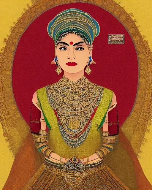 portrait of an Indian queen noor jhan in van gouge style, detailed, sharp , cinematic