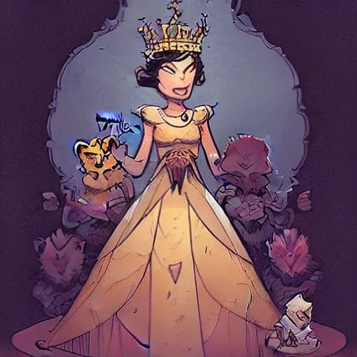 A queen dressed with a beautiful Crown breathtaking cover art by Brian Kesinger, Jeremy Mann