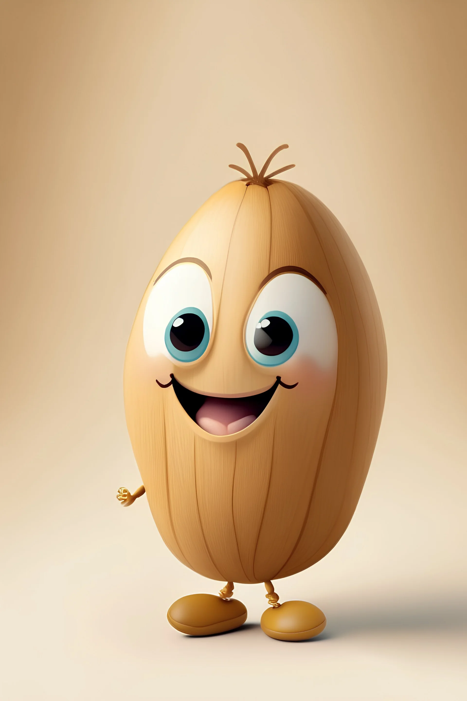 cute character in form of a peanut