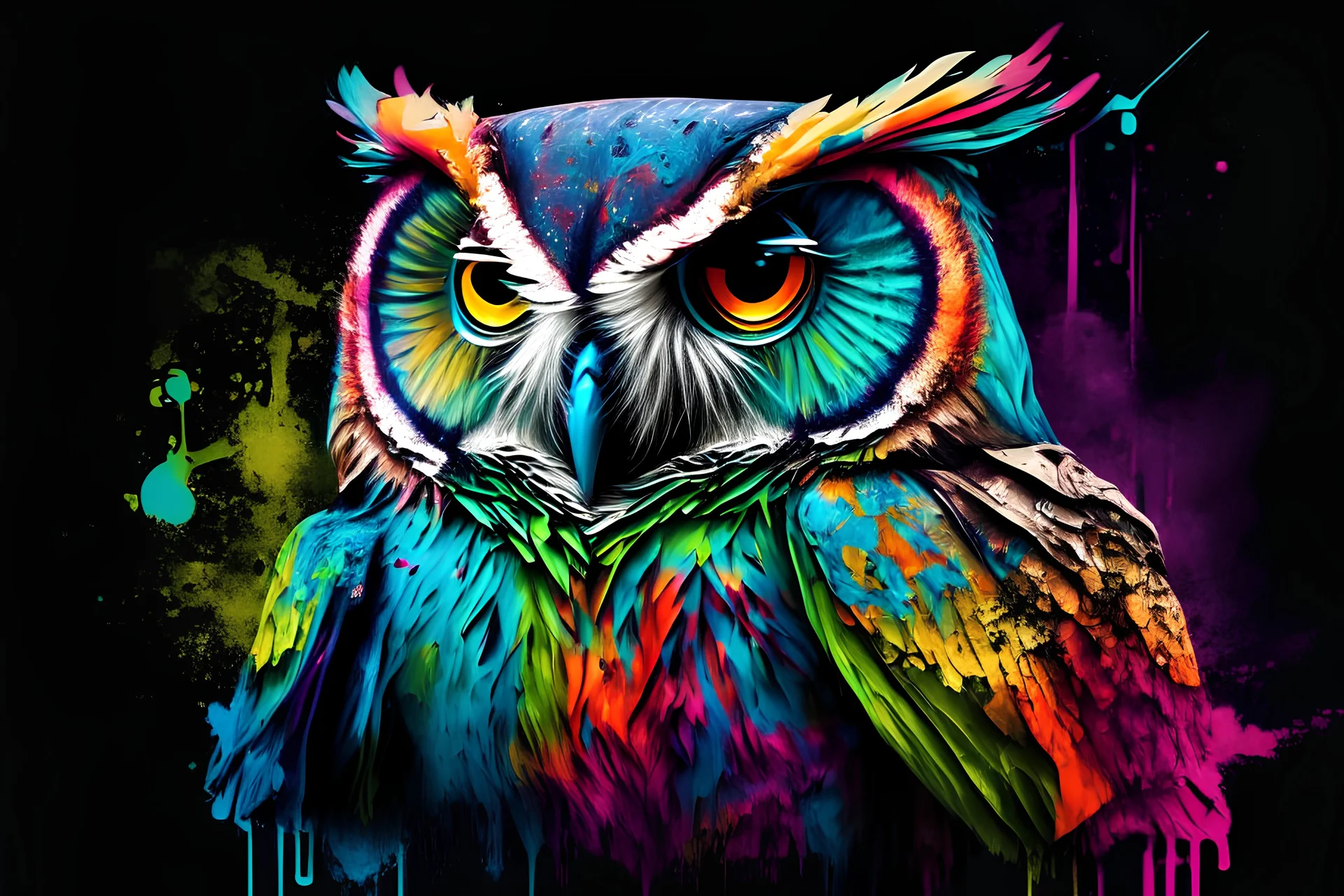 GANGSTA OWL COLORFUL