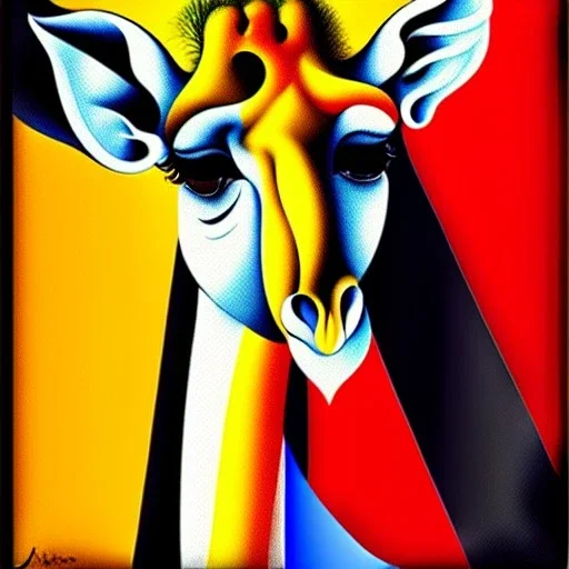 portrait of a jiraffe picasso style