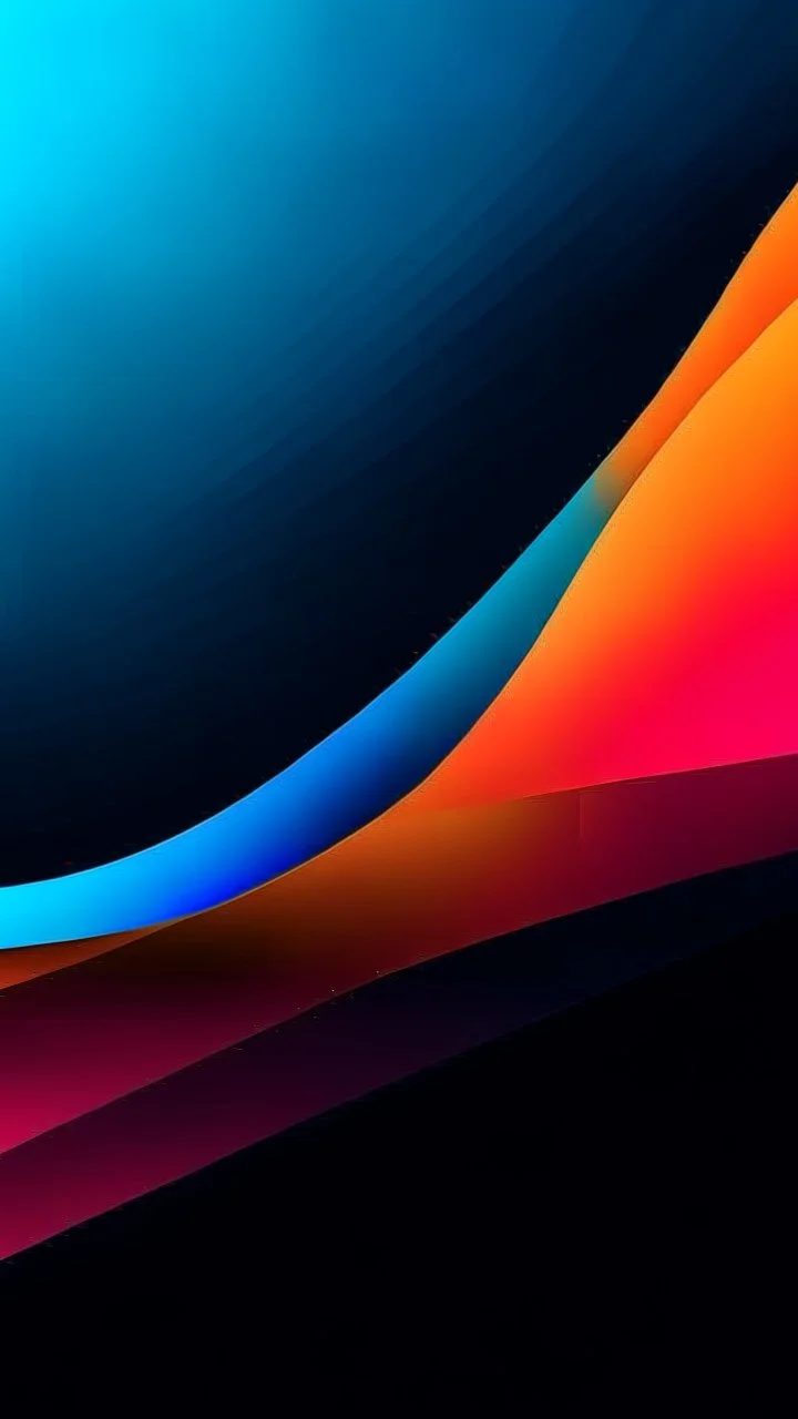 Abstract, minimalistic wallpaper with blue, pink and orange hues, gradient, dark, vibrant