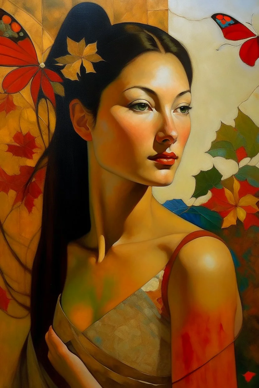 painting of a beautiful woman, art inspired by Artur Tarnowski, Seungmin Kim, Vlad Minguillo, Paul Gauguin and Andrew Wyeth