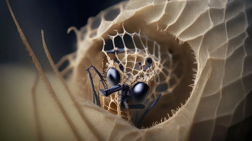 spider nest hatching out of someone's ear