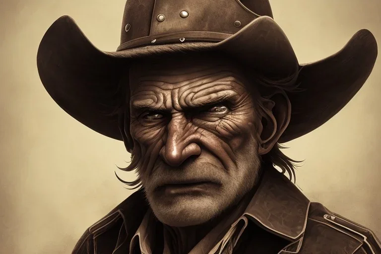 old RUGED cowboy face