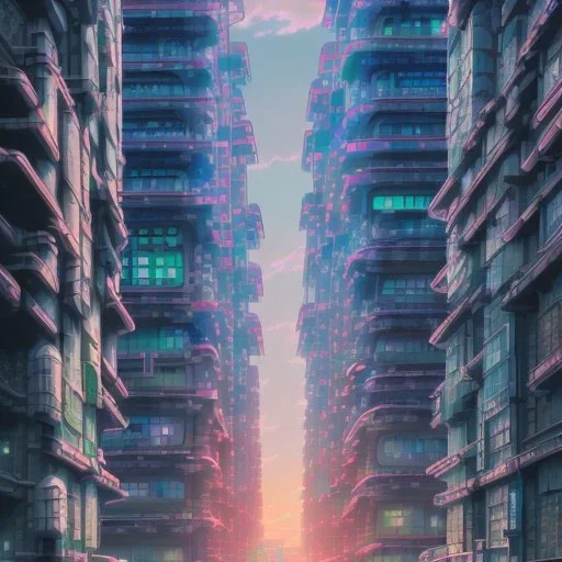 Cyberpunk futuristic Megacity ,Neogothic architecture, uphill Road,detailed facades,detailed painting, 8K resolution,German noir,matte painting,felix kelly,biopunk,trieste