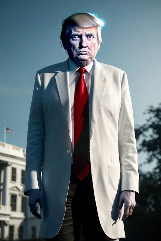 Ultra realistic image night, Donald trump zombie, suit, blood, torn arm, night, the walking dead style, dark ambient, highly detailed, White House background, concept art, unreal engine 5, ray tracing, RTX, ultra detail, volumetric lighting, high definition, high resolution.