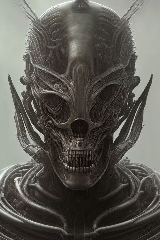 evil berserker, alien, tron, bitcoin eyes, 8k, finely detailed, photo realistic, hr giger