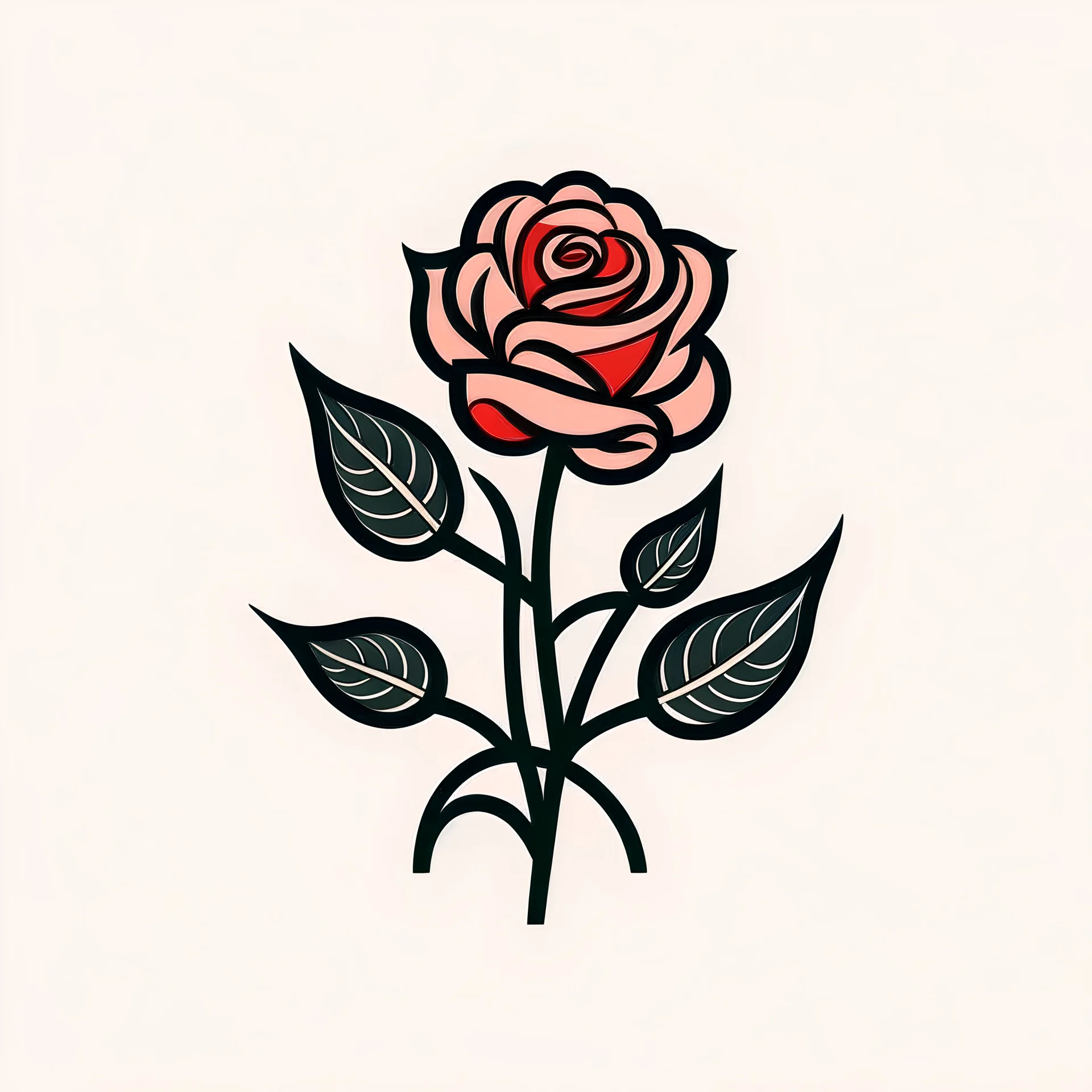 simple but elegeant flower for logo, pixel perfect, svg, detailed, like a rose