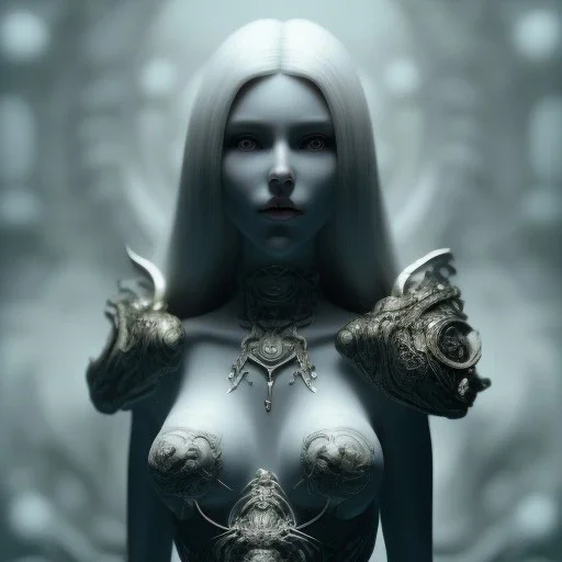 highly detailed marble and jade sculpture of a female necromancer, volumetric fog, Hyperrealism, breathtaking, ultra realistic, unreal engine, ultra detailed, cyber background, Hyperrealism, cinematic lighting, highly detailed, breathtaking , photography, stunning environment, wide-angle, [cgi, 3d, doll, octane, render, bad anatomy, blurry, fuzzy, extra arms, extra fingers, poorly drawn hands, disfigured, tiling, deformed, mutated]