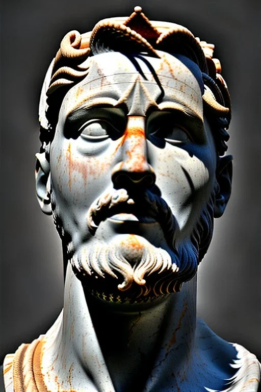 Ultra Realistic image, classical renaissance sculpture, white marble material, Lionel Messi god, Laurel leaves crown, miguel angel style, chisel style, emperor, waist up portrait, epic, celestial, cinematic lighting, God light, god rays, 4k resolution, smooth details, ornate details, soft lighting, unreal engine 5, sky background.