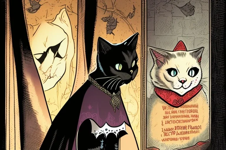 Vampire cat with cape. Graphic novel Isabel Kreitz