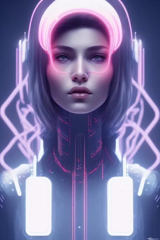 cyberpunk, head, women, portrai, tron