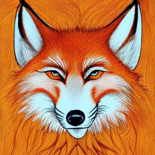 Portrait of nine tailed fox