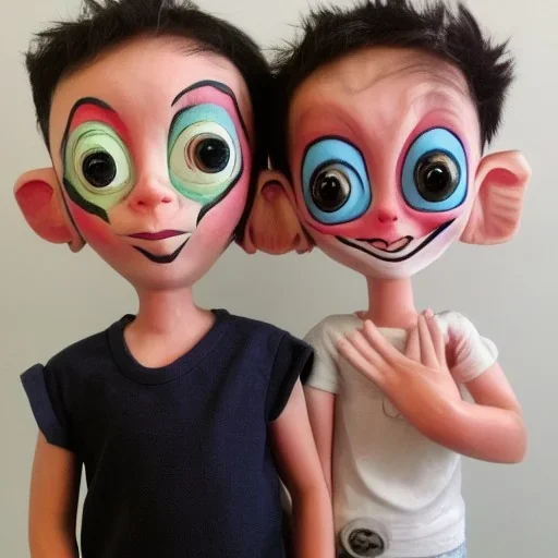 Boy alien and girl alien quirky