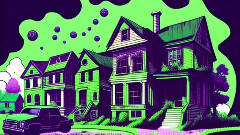 a lovecraftian group of alien overlords attack neighborhood houses