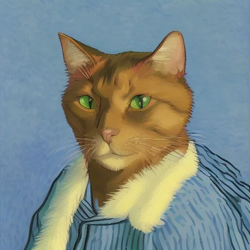 Portrait of a cat by Van Gogh