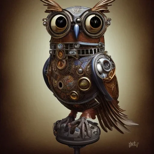 Biomechanical steampunk Owl