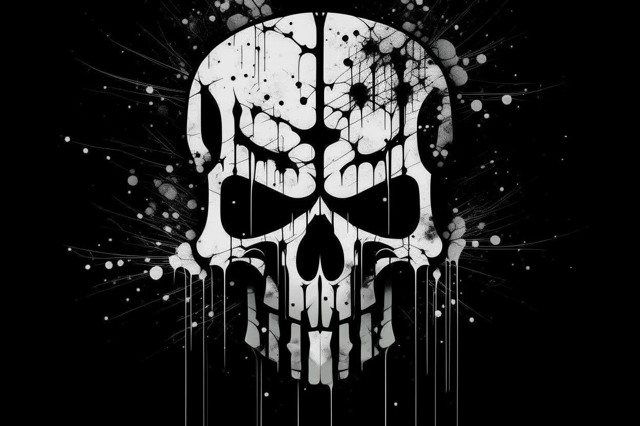 punisher skull the style of banksy