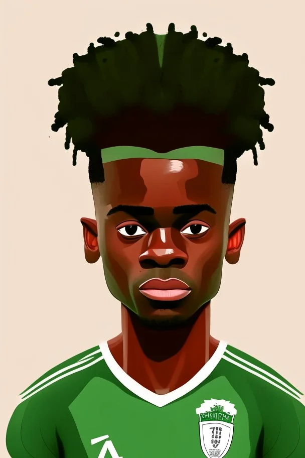 Bukayo Saka English-Nigerian footballer ,cartoon 2d