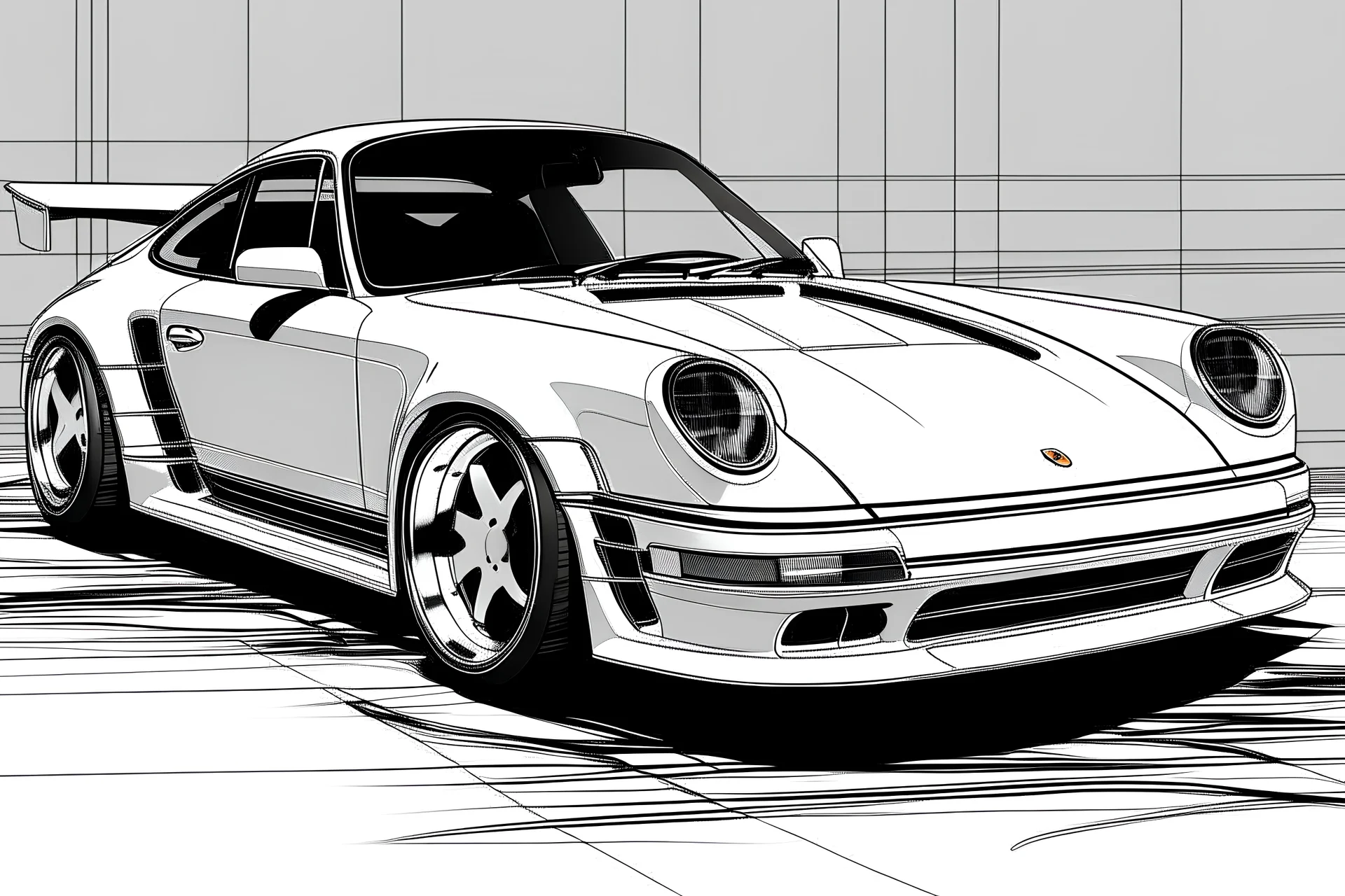 new porsche 959 white drawing glitch