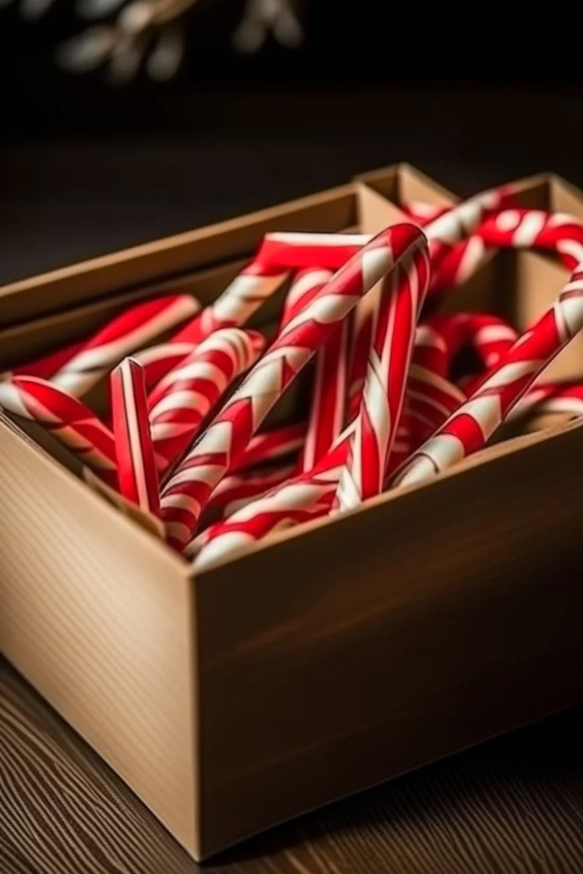 christmas candy canes in a box