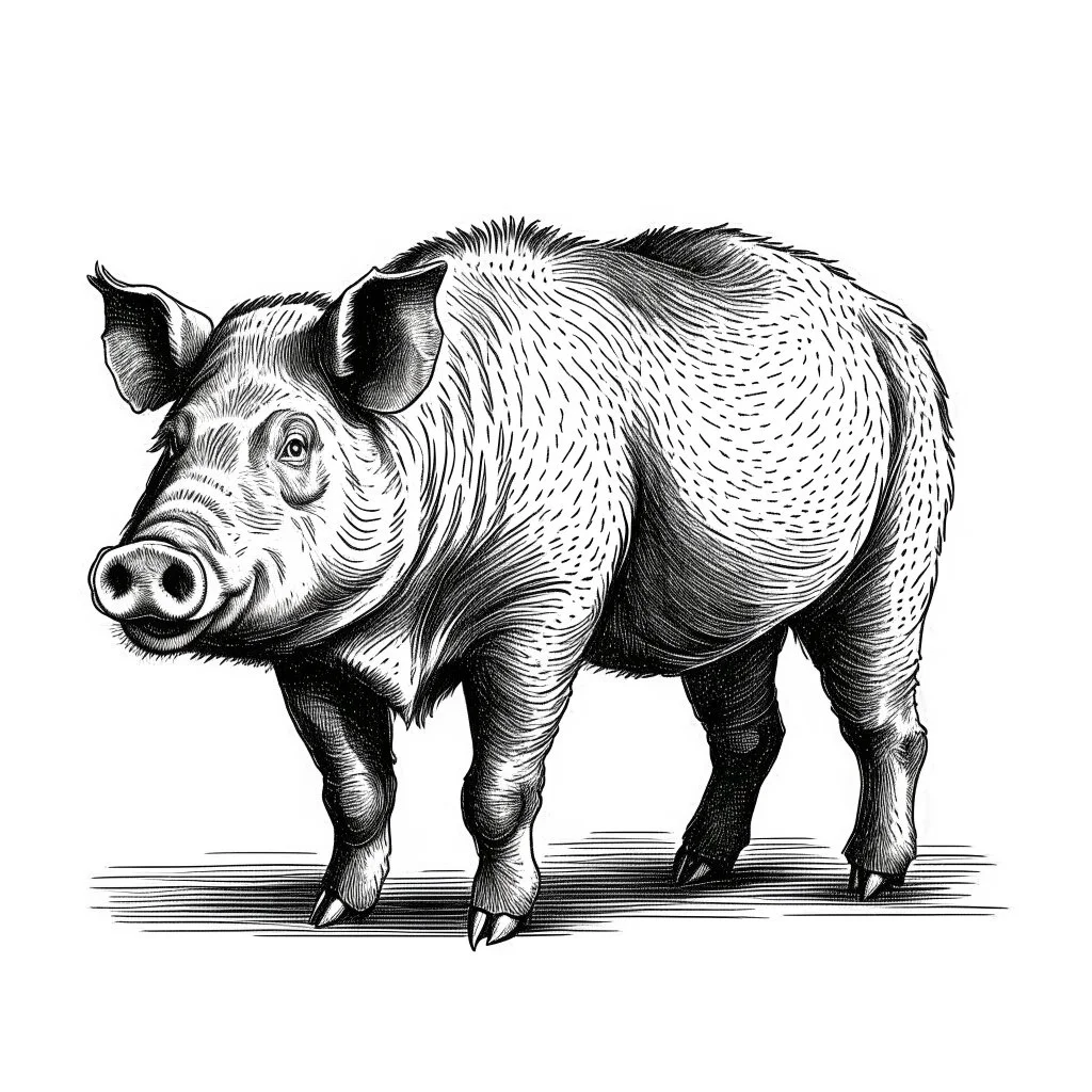Pig Drawing - How To Draw A Pig Step By Step!