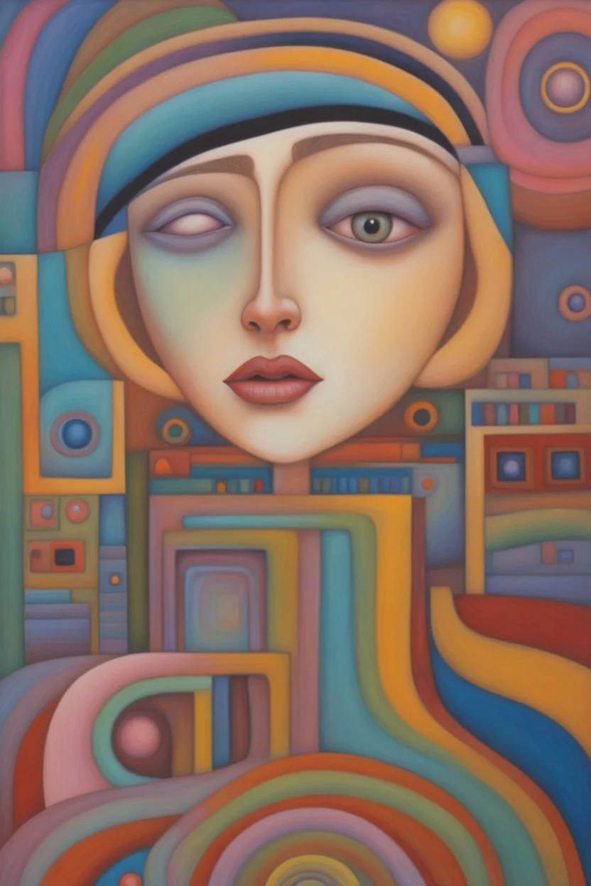 Every mind contains the whole universe; Neo-Figurative Art; fabulously detailed; Transcendent; Hundertwasser; Alan Kenny; beautiful glittery pastels