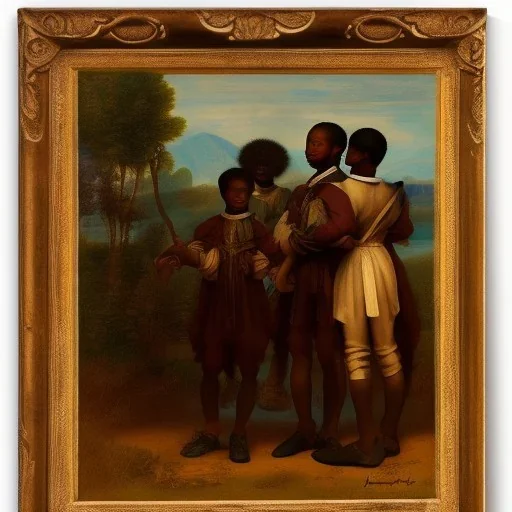 wealthy African American young brothers by Leonardo da Vinci