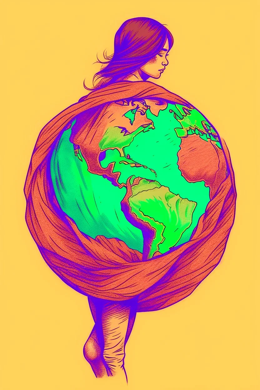 a woman carrying the earth on her back