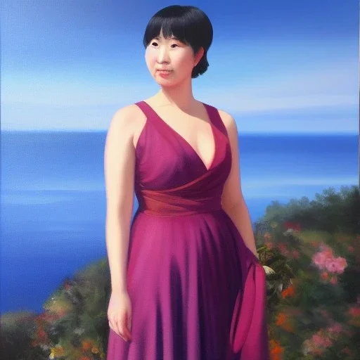 Full body portrait, painting, medium shot lady ItamiKawaii