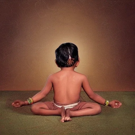 indian child in meditation