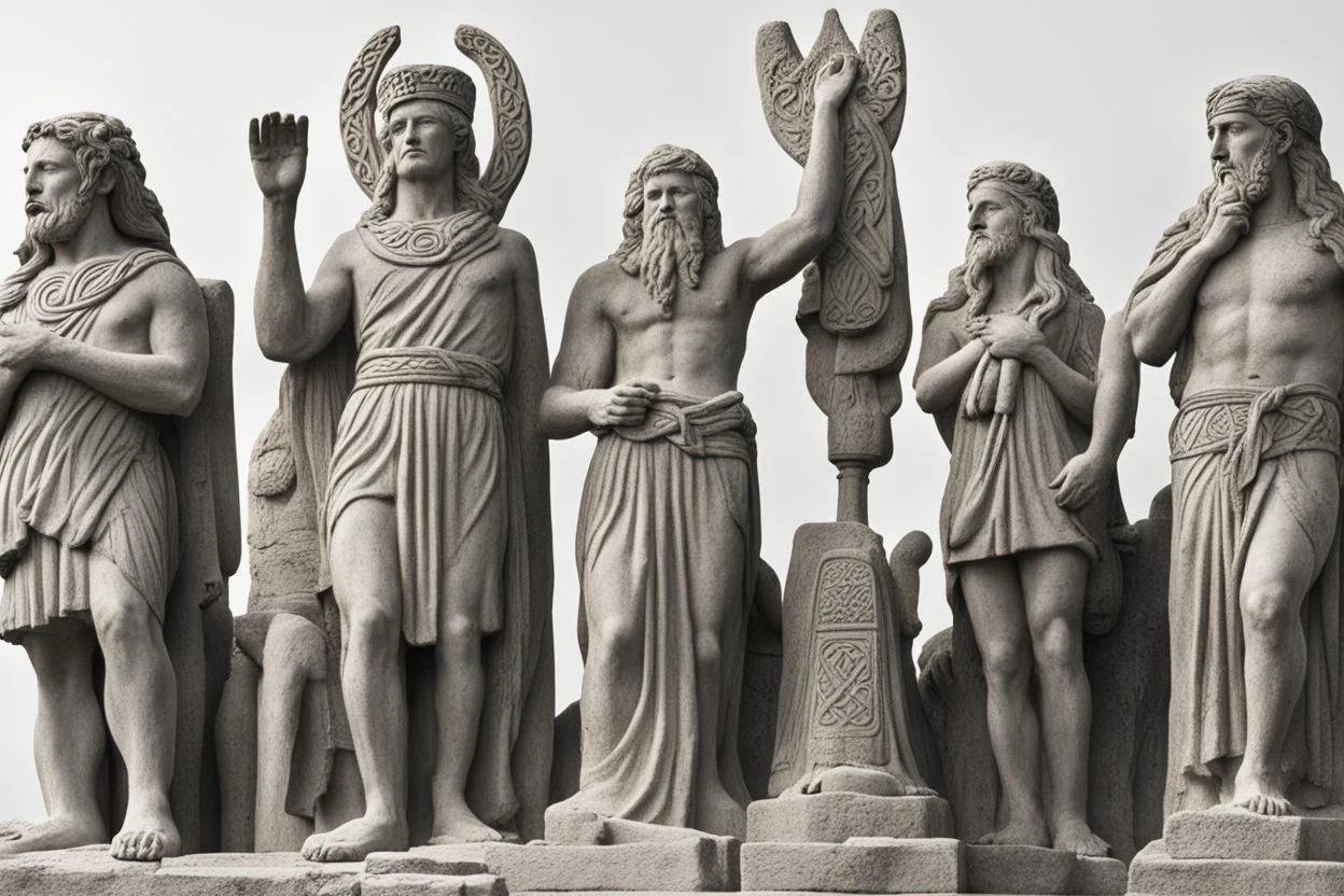 celtic people worshipping statues and idols