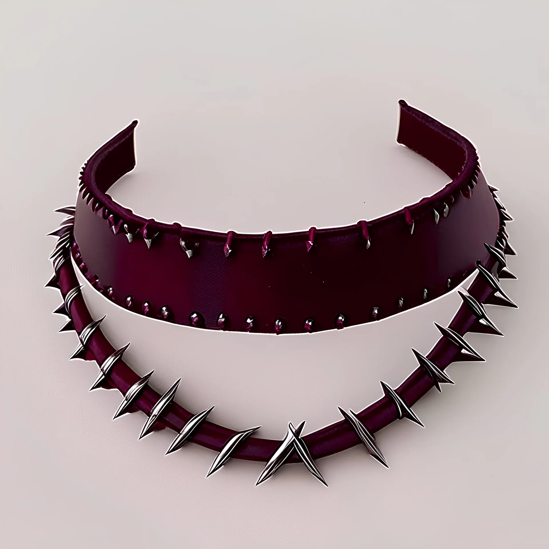 burgundy choker with spikes