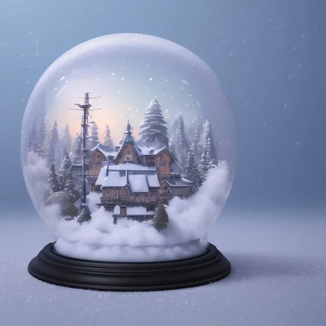 Snow globe, studio ghibli characters, hyper realistic